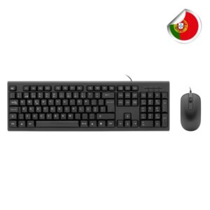 coolbox coo ktr 02upt pack usb teclado 105 teclas qwerty portugues + raton 3 botones uso ambidiestro color negro