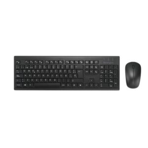 kensington kit de teclado inalambrico y raton inalambrico bluetooth, usb 2.4ghz recargables teclado con tecla copilot indicadores led color negro