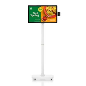avpos kiosko autoservicio suelo cd24 24 pulgadas tactil i3 10th 8gb memoria ssd 256gb escaner 2d wifi color blanco y negro