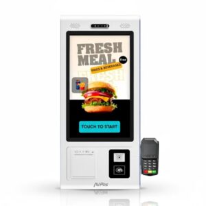 avpos kiosko autoservicio sobremesa dk22 22 pulgadas tactil rk3568 8gb memoria ssd 128gb escaner 2d impresora termica wifi android 13 color blanco
