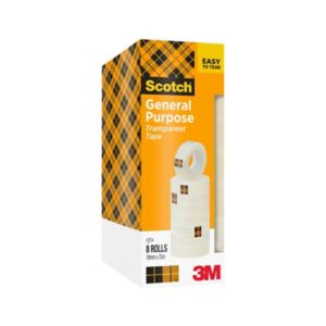 scotch 508 pack de 8 cintas adhesivas 19mm x 33m transparente