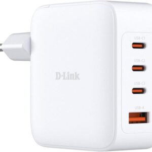 d link cargador de pared gan de 100w 3 usb c y 1 usb a color blanco