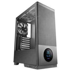 tacens sagitta20 torre atx pantalla de monitoreo integrado 3 ventiladores de 120mm ventana de cristal tempado malla antipolvo frontal color negro