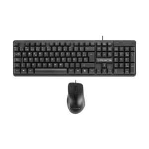 tacens anima acp02 pack usb teclado multimedia + raton 1200dpi 3 botones disposicion qwerty es cable de 1.3m teclas de membrana sensor optico uso diestro color negro