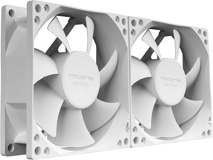 tacens anima af8x2 pack de 2 ventiladores de 80mm rodamientos fluxus color blanco