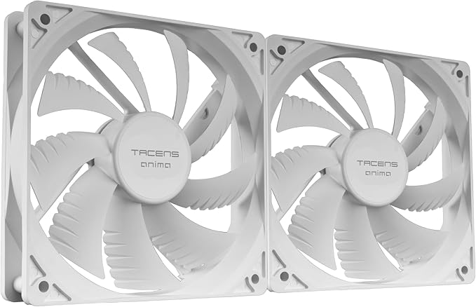 tacens anima af12x2 pack de 2 ventiladores de 120mm rodamientos fluxus color blanco