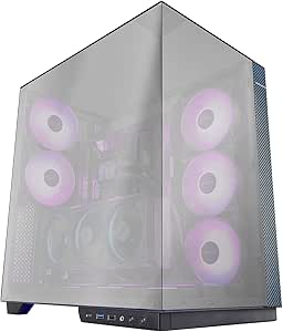 mars gaming mc 3gfpro caja torre atx 2 ventiladores argb traseros preinstalados triple cristal cromado montaje vertical para tarjetas graficas soporte para refrigeracion liquida hasta 360mm acabado en fibra de carbono 420x289x460mm color neg