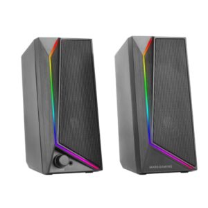 mars gaming ms72 altavoces gaming de 15w luces rgb jack 3.5mm procesador de sonido dsp 178x79x110mm color negro