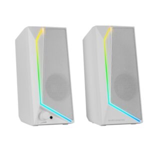 mars gaming ms72 altavoces gaming de 15w luces rgb jack 3.5mm procesador de sonido dsp 178x79x110mm color blanco