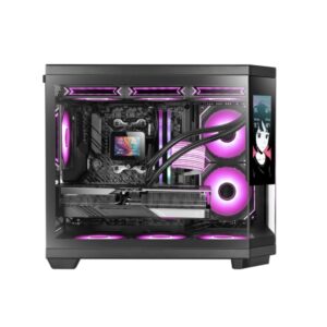 mars gaming mc‑3tcorelcdm minitorre ultracompacta soporte microatx/mini itx triple cristal templado pantalla ips de 7.2” personalizable 5 ranuras de expansion 435x287x370mm color negro