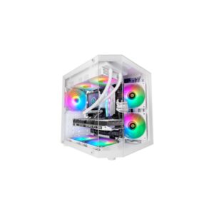 mars gaming mc 3tlite minitorre ultracompacta ventilador de 120mm frgb integrado triple cristal templado soporte microatx/mini itx 4 ranuras de expansion 337x276x342mm color blanco
