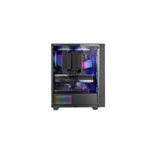 mars gaming mc air caja torre atx 4 ventiladores de 120mm frgb rejilla frontal metalica doble camara 7 ranuras de expansion color negro