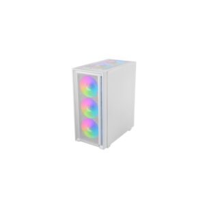 mars gaming mc air caja torre atx 4 ventiladores de 120mm frgb rejilla frontal metalica doble camara 7 ranuras de expansion color blanco