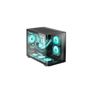 mars gaming mc fusionm minitorre ultracompacta soporte microatx/mini itx cristal templado curvo continuo capacidad hasta 10 ventiladores 5 ranuras de expansion color negro