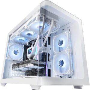mars gaming mc fusionm minitorre ultracompacta soporte microatx/mini itx cristal templado curvo continuo soporte para refrigeracion liquida 5 ranuras de expansion color blanco
