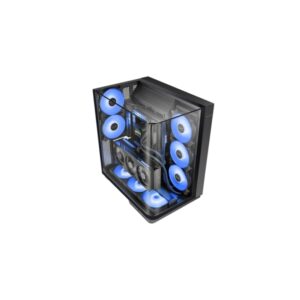 mars gaming mc infinio caja torre atx 2 ventiladores de 120mm frgb cristal templado curvo continuo montaje vertical para gpu 7 ranuras de expansion 420x289x460mm color negro
