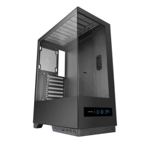 mars gaming mc pulsar caja torre atx doble cristal templado pantalla lcd gestion de cables 453x350x196mm color negro