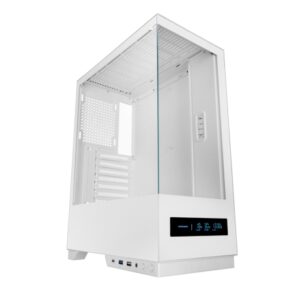 mars gaming mc pulsar caja torre atx doble cristal templado pantalla lcd gestion de cables 453x350x196mm color blanco