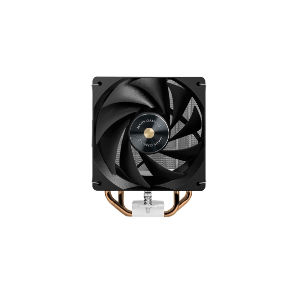 mars gaming mcpu x4 disipador cpu con 230w de potencia ventilador pwm de 120mm 4 heatpipes hct aletas de aluminio 120x68x154mm color negro