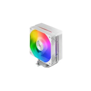 mars gaming mcpu x4argb disipador cpu con 220w de potencia ventilador pwm de 120mm iluminacion argb 4 heatpipes hct color blanco