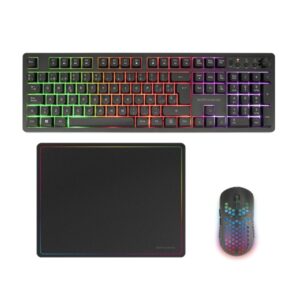 mars gaming mcpwx combo pack gaming 3en1 teclado hibrido h mech disposicion qwerty es raton 3200dpi switches huano color negro