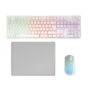 mars gaming mcpwx combo pack gaming 3en1 teclado hibrido h mech disposicion qwerty es raton 3200dpi switches huano color blanco