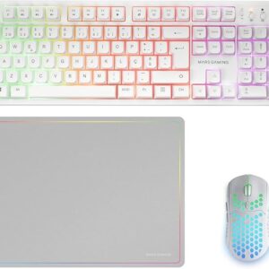 mars gaming mcpwx combo pack gaming 3en1 teclado hibrido h mech disposicion italiana qwerty it raton 3200dpi switches huano color blanco