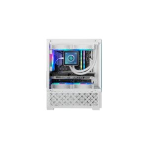 mars gaming mc se2 caja torre atx ventilador de 120mm frgb integrado cristal templado sin marco doble camara 5 ranuras de expansion 388x197x304mm color blanco