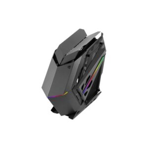 mars gaming mc titan caja torre atx ventanas laterales de cristal templado iluminacion argb hub de iluminacion con mando a distancia 7 ranuras de expansion color negro