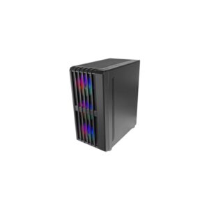 mars gaming mc vault caja torre atx 4 ventiladores de 120mm argb ventana lateral de cristal templado rejilla frontal y superior 7 ranuras de expansion color negro
