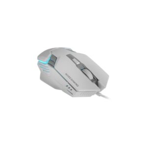 mars gaming mm024 raton gaming optico sensor 4000dpi switches huano iluminacion rgb 127x73x35mm color blanco