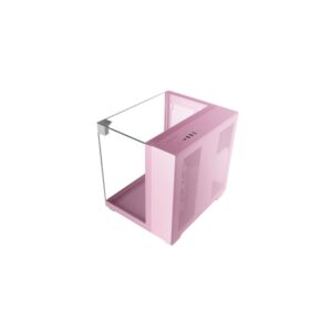 mars gaming mc visionm minitorre ultracompacta soporte para refrigeracion liquida hasta 240mm triple cristal templado soporte microatx/mini itx 5 ranuras de expansion 350x277x329mm color rosa