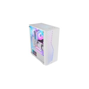mars gaming mc volt caja torre atx ventilador argb de 120mm ventana lateral de cristal templado rejilla frontal argb 7 ranuras de expansion color blanco