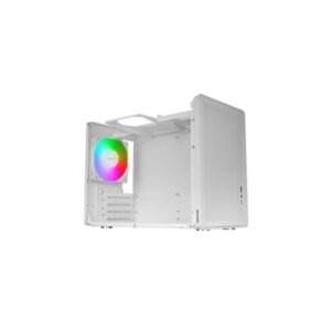 mars gaming mc xps minitorre ultracompacta ventilador de 120mm frgb trasero soporte microatx/mini itx rejilla de refrigeracion ventana lateral de cristal templado 392x196x289mm color blanco