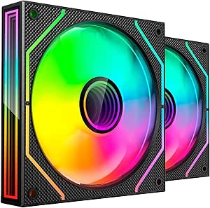 mars gaming mf 3dprox2 pack de 2 ventiladores de 120mm iluminacion argb infinity mirror 360º silencioso 12db control pwm color negro