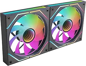 mars gaming mf 3dprox2r pack de 2 ventiladores de 120mm iluminacion argb infinity mirror 360º silencioso 12db control pwm color negro