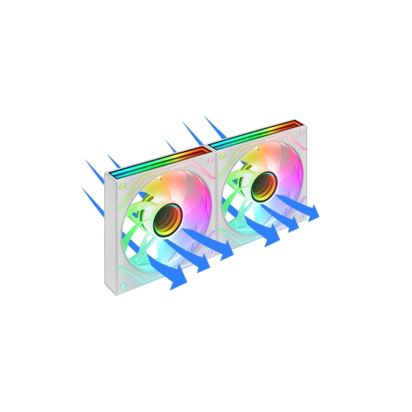 mars gaming mf 3dprox2r pack de 2 ventiladores de 120mm iluminacion argb infinity mirror 360º silencioso 12db control pwm color blanco