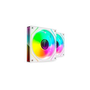 mars gaming mf 3dprox2 pack de 2 ventiladores de 120mm iluminacion argb infinity mirror 360º silencioso 12db control pwm color blanco