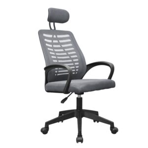 mars gaming mgc ergob silla de oficina ergonomica reposacabezas, soporte lumbar y reposabrazos ajustable malla transpirable asiento de espuma 590x610x1205mm color gris y negro