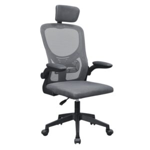 mars gaming mgc ergoplus silla de oficina ergonomica reposacabezas, soporte lumbar y reposabrazos ajustable malla transpirable asiento de espuma 600x620x1250mm color gris y negro