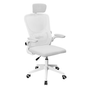 mars gaming mgc ergoplus silla de oficina ergonomica reposacabezas, soporte lumbar y reposabrazos ajustable malla transpirable asiento de espuma 600x620x1250mm color blanco