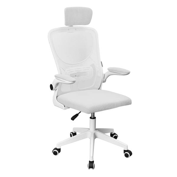 mars gaming mgc ergoplus silla de oficina ergonomica reposacabezas, soporte lumbar y reposabrazos ajustable malla transpirable asiento de espuma 600x620x1250mm color blanco