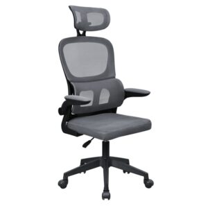 mars gaming mgc ergopro silla de oficina ergonomica reposacabezas, soporte lumbar y reposabrazos ajustable malla transpirable asiento de espuma 600x610x1300mm color gris y negro