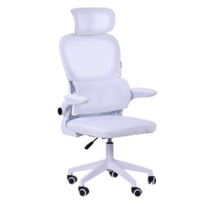 mars gaming mgc ergopro silla de oficina ergonomica reposacabezas, soporte lumbar y reposabrazos ajustable malla transpirable asiento de espuma 600x610x1300mm color blanco