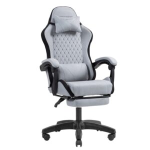 mars gaming mgc x fabric silla gaming ergonomica reposapies extensible cojines lumbar y cervical 660x540x1250mm tejido transpirable color gris y negro