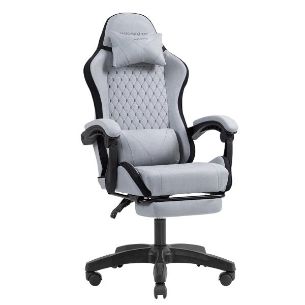 mars gaming mgc x fabric silla gaming ergonomica reposapies extensible cojines lumbar y cervical 660x540x1250mm tejido transpirable color gris y negro
