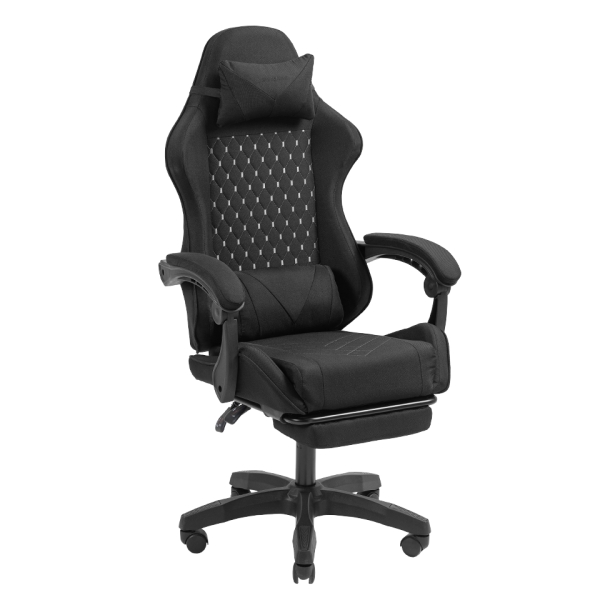 mars gaming mgc x fabric silla gaming ergonomica reposapies extensible cojines lumbar y cervical 660x540x1250mm tejido transpirable color negro