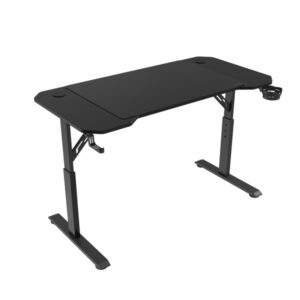 mars gaming mgd ergo120 mesa gaming altura ajustable con 3 posiciones soportes auriculares y bebidas alfombrilla xxl estructura acero 120x60x1.5cm acabado en fibra de carbono color negro