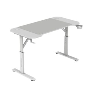 mars gaming mgd ergo120 mesa gaming altura ajustable con 3 posiciones soportes auriculares y bebidas alfombrilla xxl estructura acero 120x60x1.5cm acabado en fibra de carbono color blanco