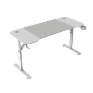 mars gaming mgd ergo140 mesa gaming altura ajustable con 3 posiciones soportes auriculares y bebidas alfombrilla xxl estructura acero 140x60x1.5cm acabado en fibra de carbono color blanco